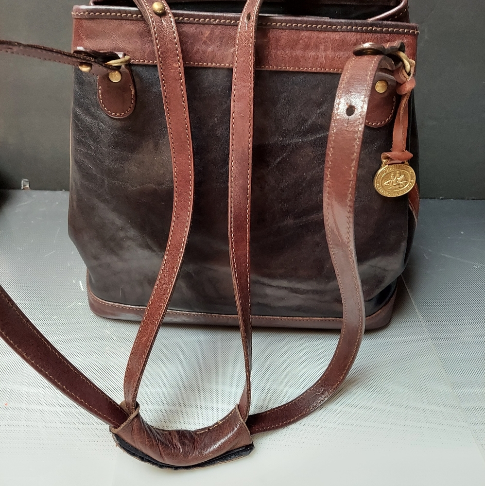 Brahmin black brown classic leather shoulder bag